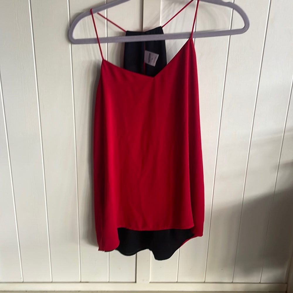 It's reversible, y'all! Red and black shirt for the price of one